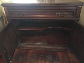 buffet that opens on top or sewing center -could go either way