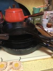 cast iron= lodge  and others