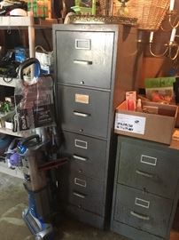several metal files and metal cabinets 