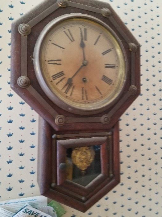Waterbury Drop Octagon Clock with key