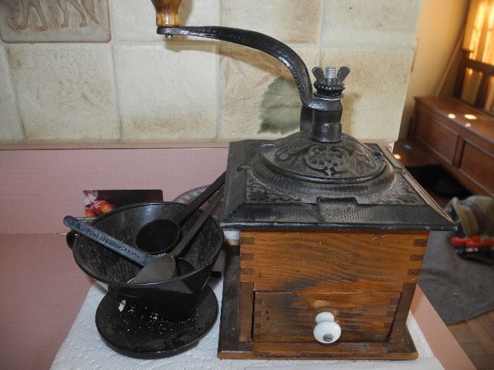 Antique coffee grinder