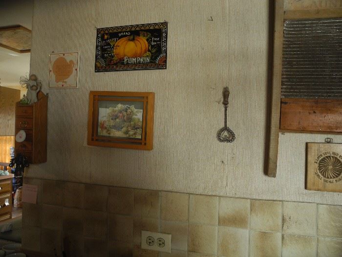 Vintage washboard, signs