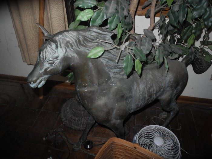 Large hollow bronze horse (heavy, about 3 ft tall) It's a beauty!