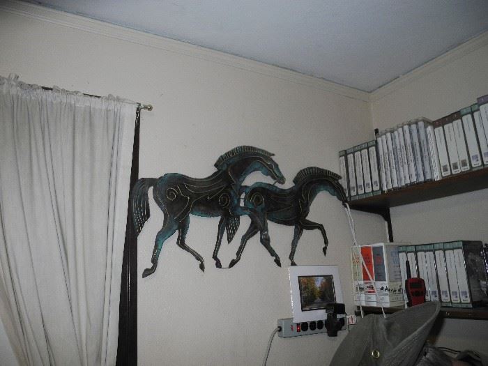 Metal wall horses