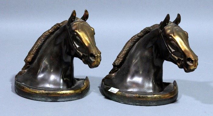 Dodge Gladys Brown Edwards Copper Metal Morgan Horse Bookends