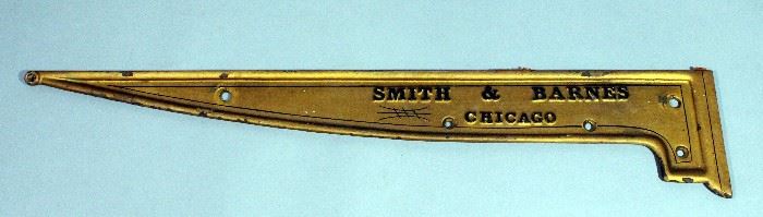 Antique Smith & Barnes Chicago Piano Company Cast Iron Bracket, 34"L