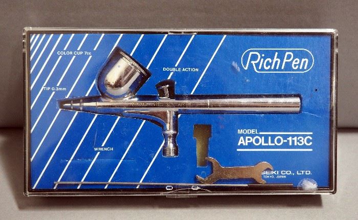 Rich Pen Model Apollo-113C Double-Action Airbrush, .3 mm, 7cc Color Cup