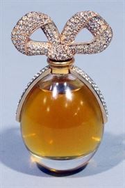 Elizabeth Taylor "White Diamonds" 1 fl oz Eau de Parfum Perfume, Factice Rhinestone Vintage Style Bottle, Nearly Full, & White Diamond 3.7Ml Bottle
