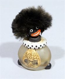 Black Americana Vintage French Novelty Golli Wogg Figural Perfume Bottle, 3.75"H