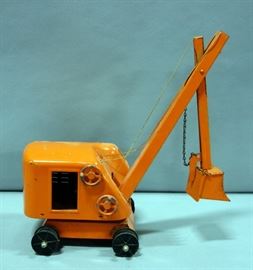 Large Vintage Structo Construction Company Tractor Steam Shovel with 2-Pulley System
