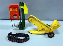 Wyandotte Construction Co Vintage Tin Sand Loader, and Tonka Sand Loader Trailer