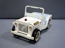 1960's Tonka White Police Jeep, and Blue Tonka Jeep