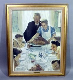 Norman Rockwell "Freedom From Want" Framed Print with Name / Title Plaque, 27.5"W x 34"H
