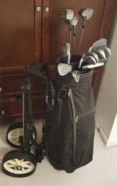 FKT058 Echelon Tour Level Golf Clubs, Balls Cart, Bag & More

