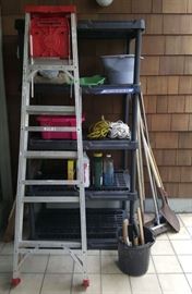 FKT063 Outdoor Lot - Ladder, Gardening Tools, Saw, Pick & More
