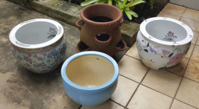 FKT064 Ceramic Planter Pots, Terra-Cotta Strawberry/Herb Pot
