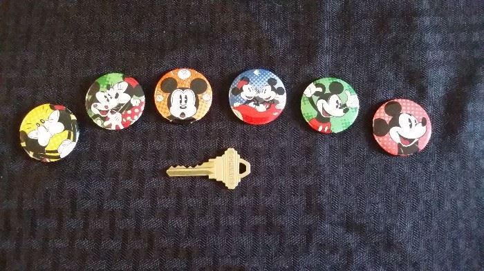 Mickey and Minnie Button Magnets
