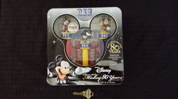 Mickey Mouse Pez Limited Edition "Pez Celebrates 80 Years"; New in Box, Never Opened. Includes Vintage MM Poster in Box. 