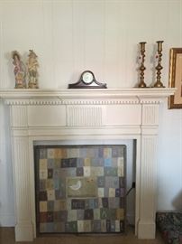Free standing fireplace mantle