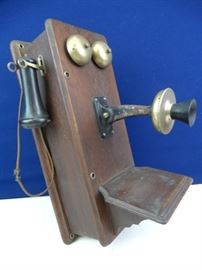 Antique Telco Wood Wall Phone