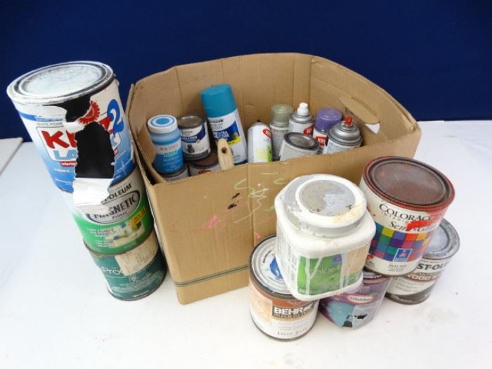 Box of Cans of Paint Spray Cans
