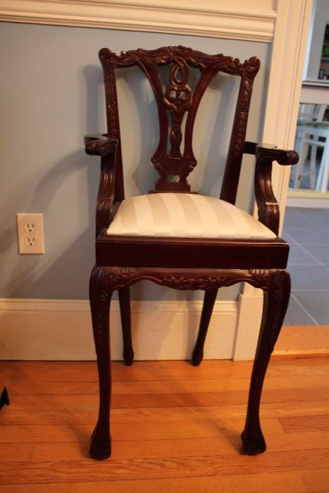 Mahogany, chippendale child's booster chair