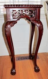 Mahogany carved plant stand