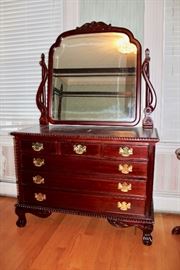 mahogany dresser with mirro