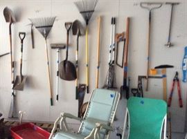 Yard tools and chairs 