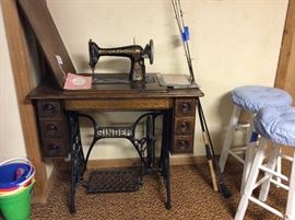 Singer treadle redeye with gorgeous cabinet