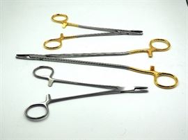 Crile-Murray Needle Holder, Straight, Serrated, 7-1/8", Qty 14, TC Sarot Needle Holders, 10-3/8", Qty 8 And 7-1/8", Qty 11