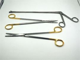 TC Metz Scissors, Straight, B/B, 9", Qty 13, Straight Del, 9", Qty 5, Kevorkian-Young Biopsy Forceps, Ring Handle, 8mmx3mm, 9", Qty 7