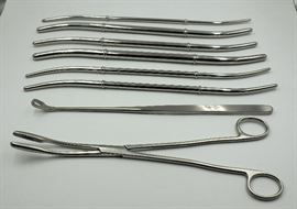 Hanks Uterine Dilators, Double Ended, Solid, Set of 6, Qty 6 Sets, Heaney Biopsy Curette, 9-5/8", Qty 26, Overstreet Endometrial Polyp Forceps, 9.25",