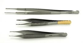 Adson Tissue Forceps, Micro, Smooth, 1x2 Teeth, 4.75", Qty 82, TC Adson Dressing Forceps, Serr, 4.75", Qty 10 And More