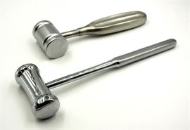 Lucad Bone Mallet, Chrome Plated, Bronze Head, 1-1/8" Diameter, 11 oz, 8", Qty 14 And Bronze Head, Face 1 3/16" Diameter, 6.5", Qty 6