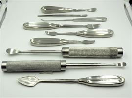 Langenbeck Elevator, 8mm, 8.25", Qty 4, Sayre Periosteal Elevator, Sharp, 6.5", Qty 18, Lewin Dissector, 7.5", Qty 10, Mor