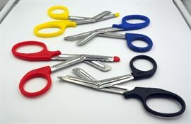 Universal Bandage Scissors 7", Black, Qty 28, Red, Qty 43, Blue, Qty 9, Yellow, Qty 51