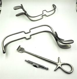 House Suction Adampor, Short, Qty 8, Murphy Retractor, Blunt, Four Prongs, Qty 18, Jennings Mounth Gags, Adault Size, 8", Qty 8, More