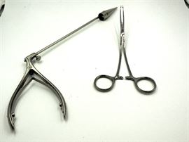 McGivney Hemorrhoidal Ligator, Complete Withf Ligating Drum, Cone, Qty 1, McGivney Hemorrhoidal Grasping Forceps, 7.5", Qty 3