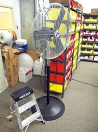 Selecture High Velocity Pedestal Fan, Model 10301, 30" Dia And Werner 2' Aluminum Step Ladder, 150# Capacity