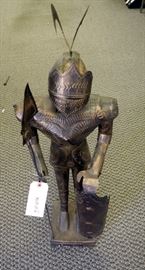 Metal Knight Figural Statue, Approx 38.5"H