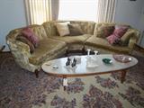 1940's sectional sofa & Italian marble "surfboard" cocktail table...Awsome!!