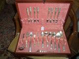 Service for 8 Oneida "Coronation" silverplate flatware with accessories.