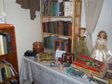 Vintage books, toys, games.