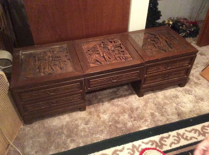 Asian carved coffee table