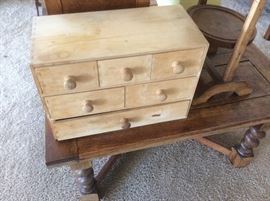 Wood storage container with drawers