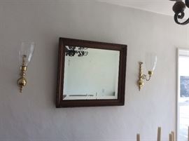 Mirror and sconces