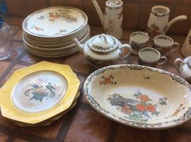 Antique dishes with peacocks