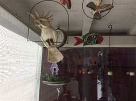 Hanging birds and fish