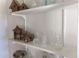Bird houses, Waterford crystal, glassware